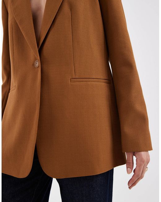 ASOS Brown Tailored Single Breasted Blazer