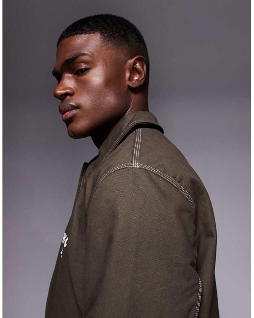 HUGO Gray Hugo Biyo Label Logo Back Print Jacket for men