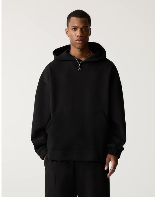 Pull&Bear Premium Hoodie in het Black voor heren