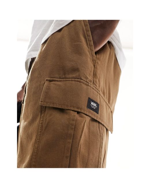 Pantalones cortos cargo marrones sueltos con bolsillos Vans de hombre de color White