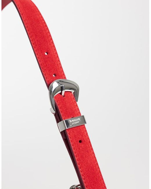 Tommy Hilfiger Red Slouchy Suede Shoulder Bag