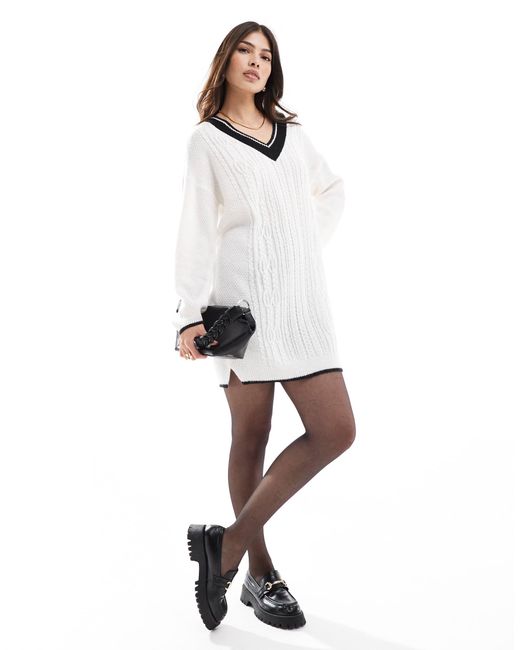 Miss Selfridge White – college-minikleid