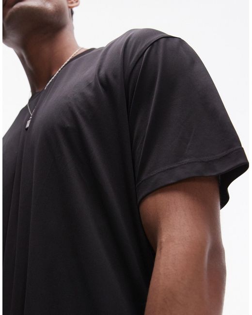 Topman Black Oversize Fit Sheer T-shirt for men