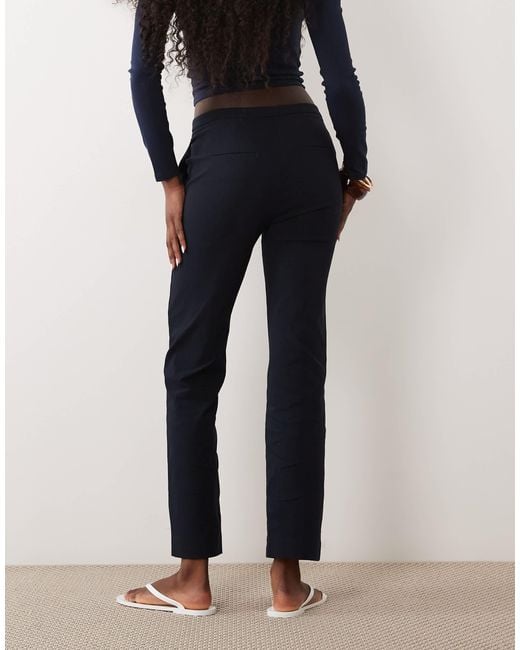 Mango Blue Tailored Slim Trouser