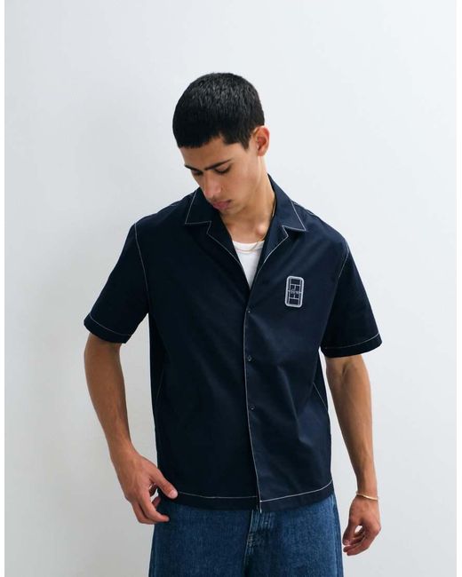 Lacoste Blue Short Sleeve Button Through Logo Polo Shirt for men
