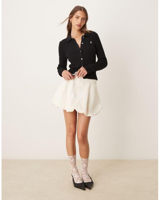 Mango Black Mini Denim Puffball Skirt
