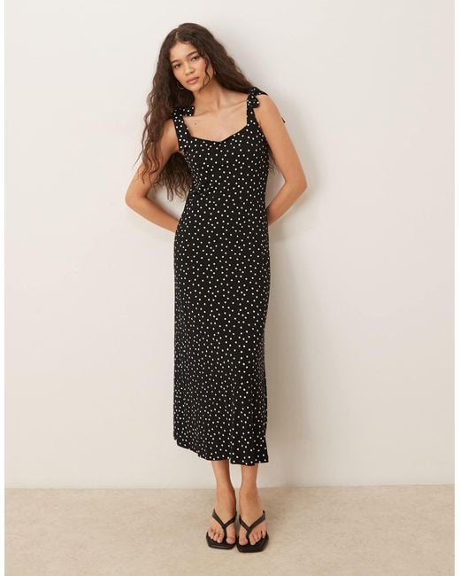 Nobody's Child Black Adrian Tie Shoulder Midi Dress