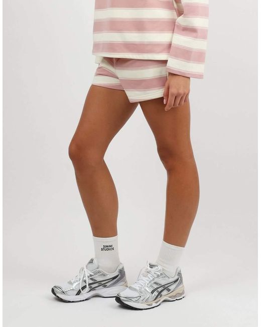 SIMMI Pink X Mia Khan Muse Stripe Mini Shorts