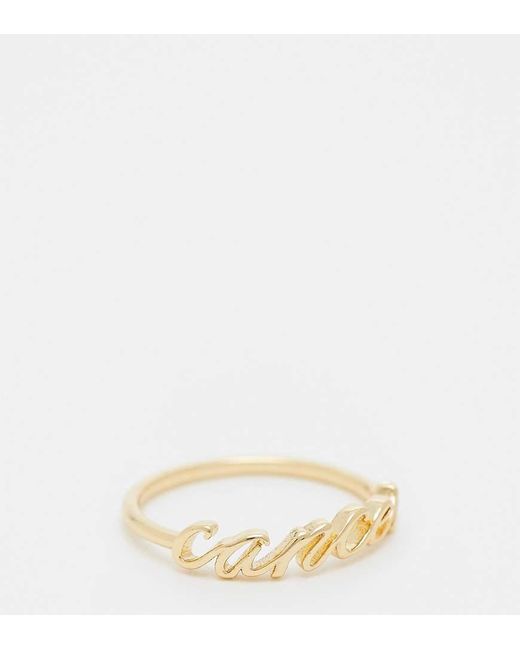 ASOS Natural 14k Plated Ring With Cancer Zodiac With Gift Bag