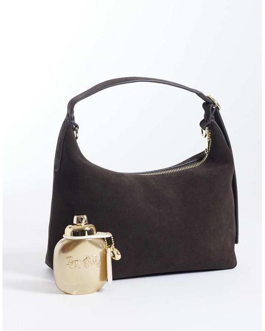 ARKET Black Small Pure Suede Leather Detachable Cross Body Tote Bag