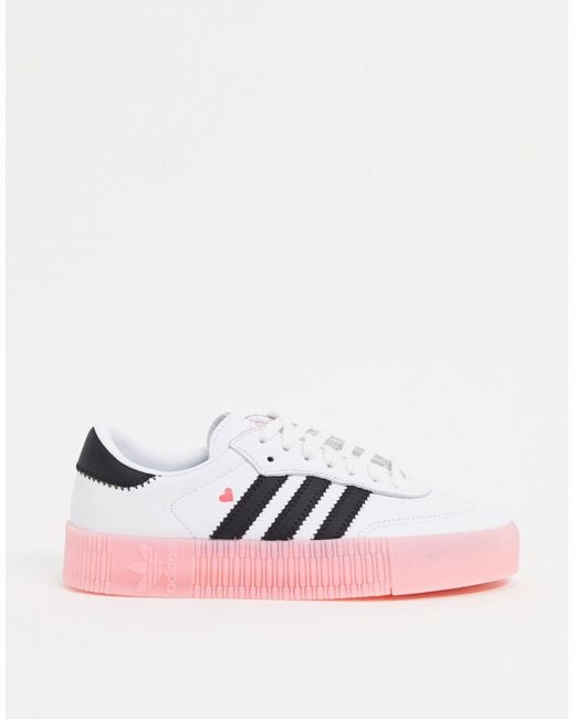 adidas Originals Leather Samba Rose Sneakers With Heart Detail in Pink |  Lyst