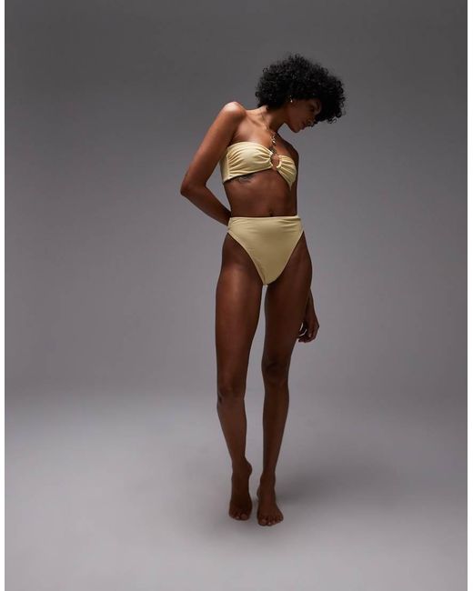 TOPSHOP Brown Thailand High Waisted Bikini Bottoms