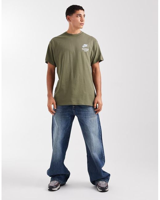 Nike Green Swoosh Graphic Back Print T-shirt for men