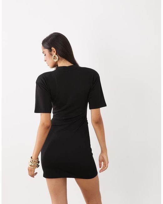 ASOS Black Drape Waist Mini Dress