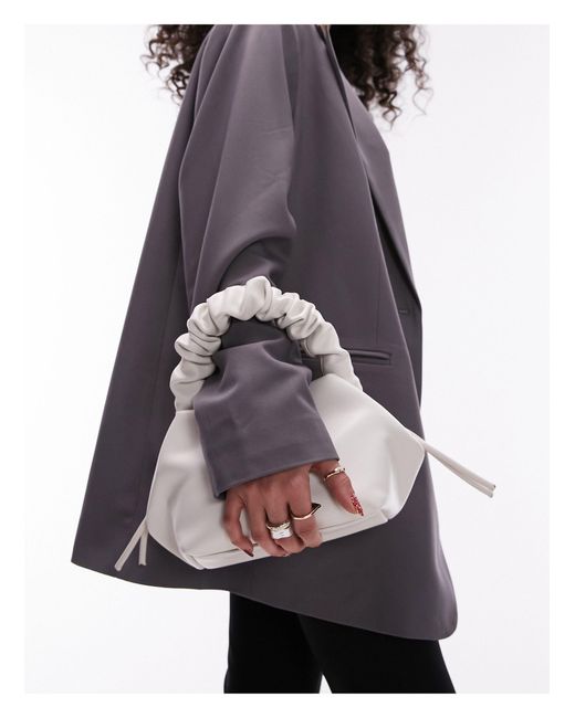 Genna - sac à main avec poignée froncée - cassé TOPSHOP en coloris White