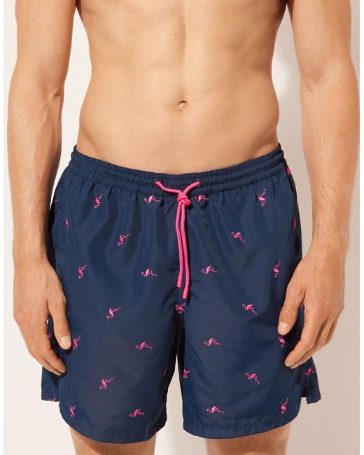 Calzedonia Blue Pattern Swim Boxer Formentera for men