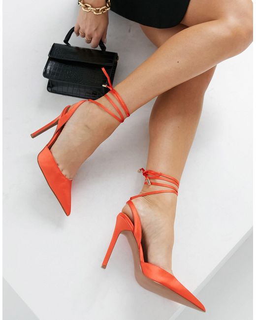 Pally - scarpe con tacco alto allacciate alla gamba, color di ASOS in  Arancione | Lyst