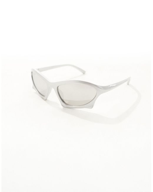Pieces Black Wrap Around Visor Sunglasses With Mirror Lens