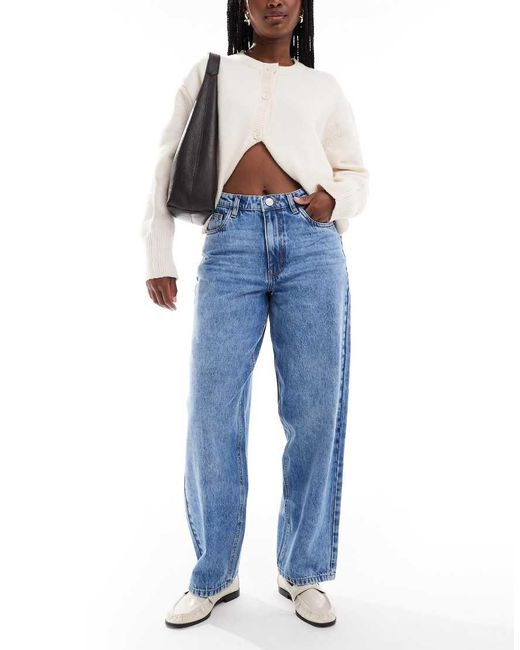 Daisy Street Blue Billy High Rise Barrel Jean