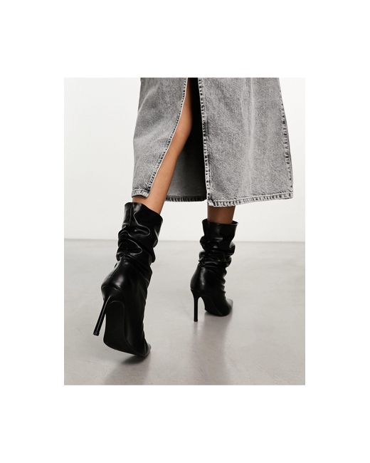 Public Desire Black – lilu – geraffte ankle-boots