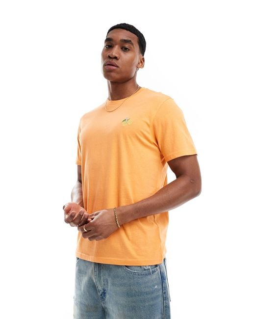 Threadbare Orange Lemon Embroidery T-shirt for men
