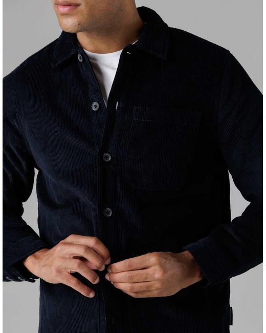 French Connection Black Cord Button Up Jacket for men