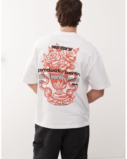 Vertere Berlin White Product Of Berlin Back Print Oversized T-shirt for men