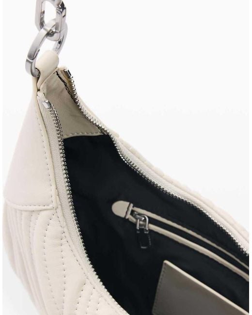 Desigual White Medium Oval Bag With Embossing