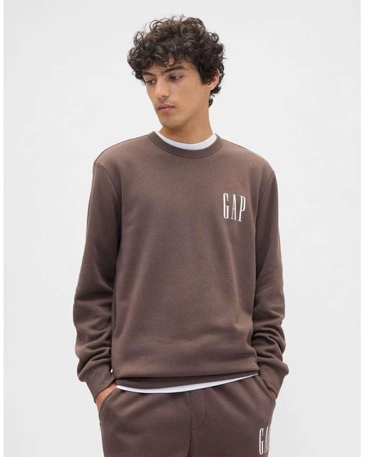 Gap Brown Logo Crew Neck Sweatshirt With
