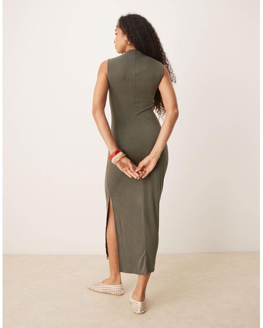 Mango Natural Ruched Midaxi Dress