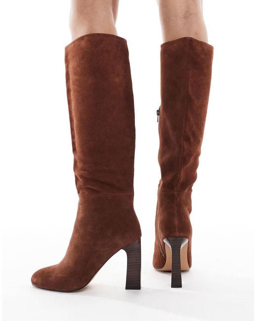 Schuh Brown Draya Stacked Knee Boots
