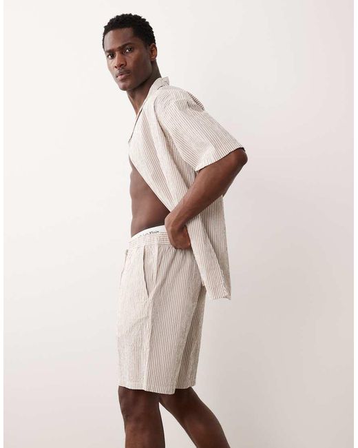 Jack & Jones Natural Seersucker Shorts for men