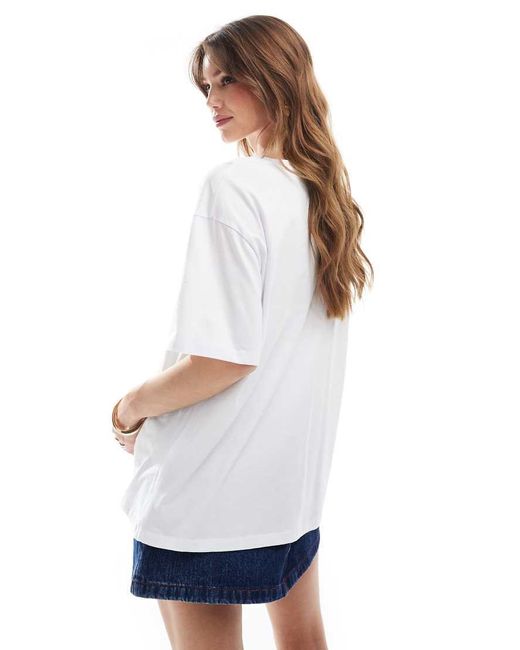 Pieces Oversized T-Shirt Met Grafische Fruitprint in het White