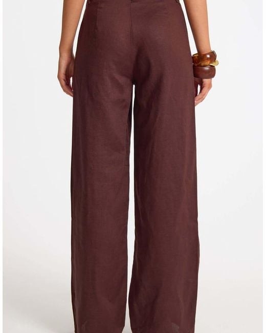 Missy Empire Red Linen Wide Leg Trouser