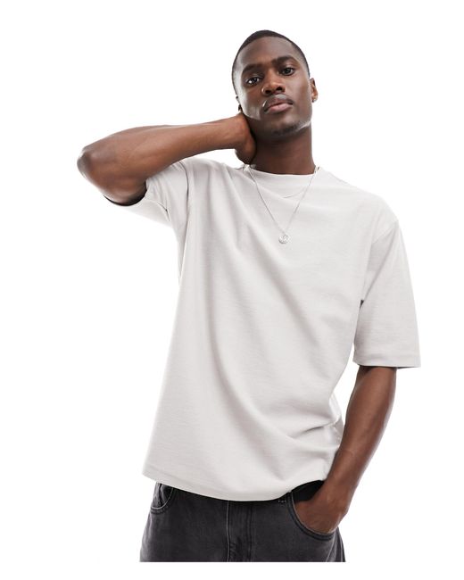 Another Influence White Co-ord Oversized Textured T-shirt for men