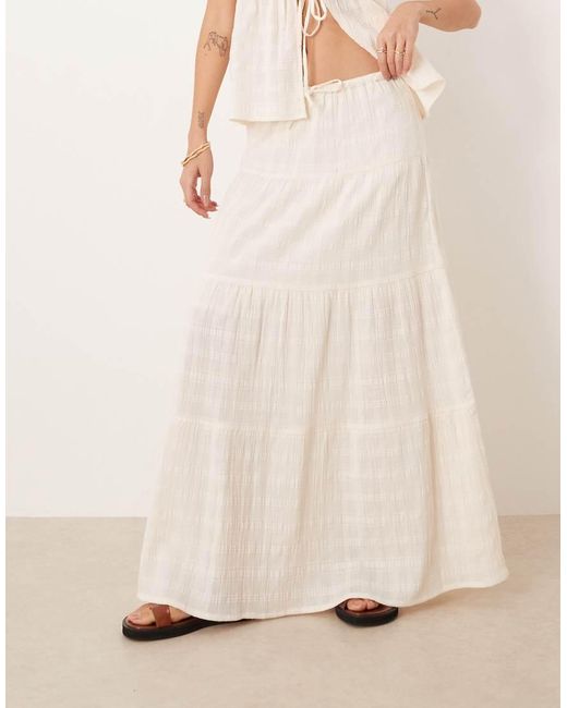 esmé studios Natural Tiered Maxi Beach Skirt