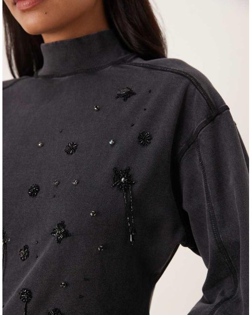 ASOS Black Sweatshirt With Embellishment