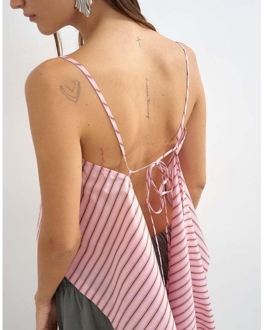 TOPSHOP White Square Neck Cami Top With Draped Back Detailing