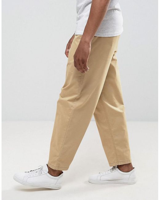 SELECTED Cotton Wide Fit Chinos in Stone (Natural) for Men | Lyst