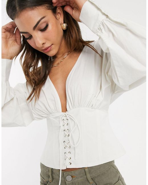 asos white blouse