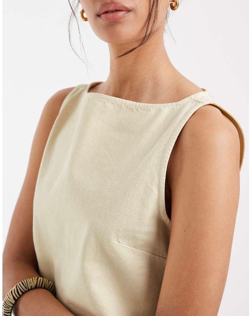 ASOS White Denim Fit And Flare Mini Dress
