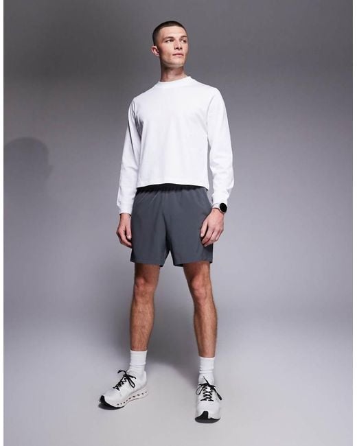 4505 Gray Cotton Cropped Long Sleeve Weight Lifting T-shirt With Quick Dry Finish for men