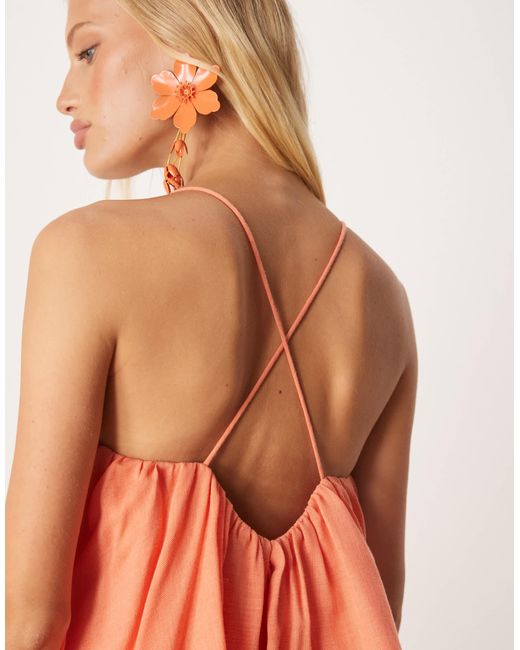 ASOS Orange Sweetheart Double Layer Volume Maxi Dress With Pephem