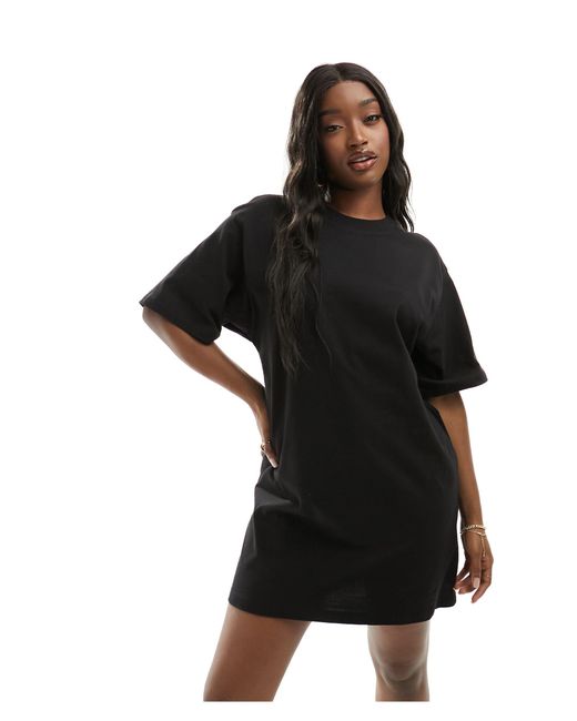 ASOS Black Oversized Mini T-shirt Dress