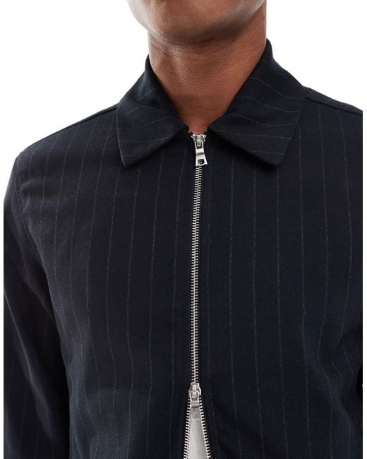 River Island Blue Harrington Jacket Co-Ord for men