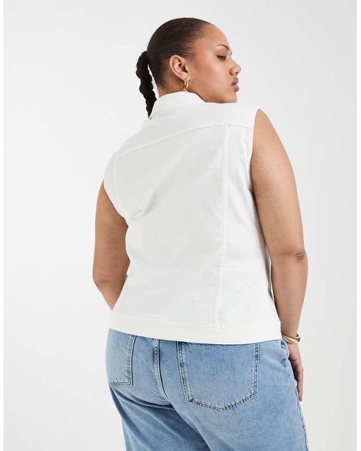 ONLY White Denim Gilet