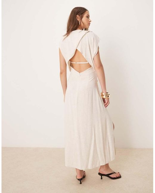 Vestito Midi Color Avena di ASOS in Natural