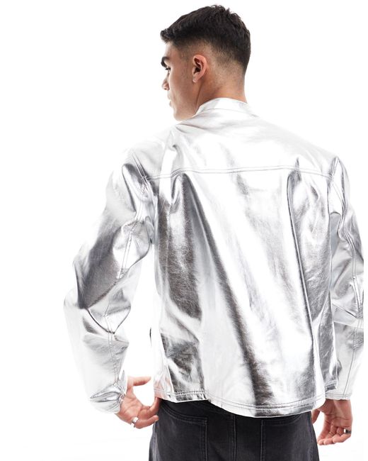 Veste argentée homme new arrivals