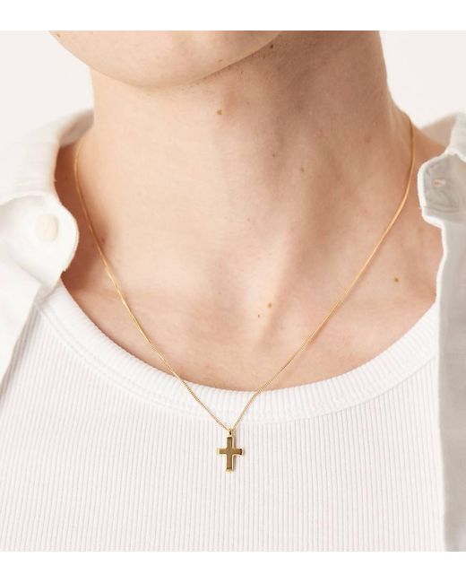 ASOS Natural Sterling Cross Pendant Necklace for men