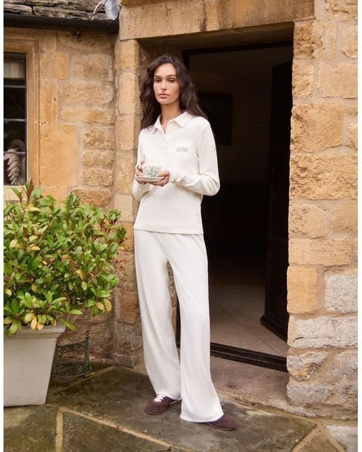 4th & Reckless Black Ribbed Collared Long Sleeve Top Co-ord